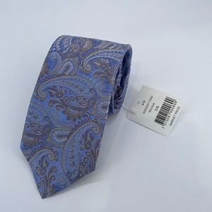 Eton Tie Mens One Size Mid Blue Paisley Luxury Classic‎ Necktie Italy Made NWT
